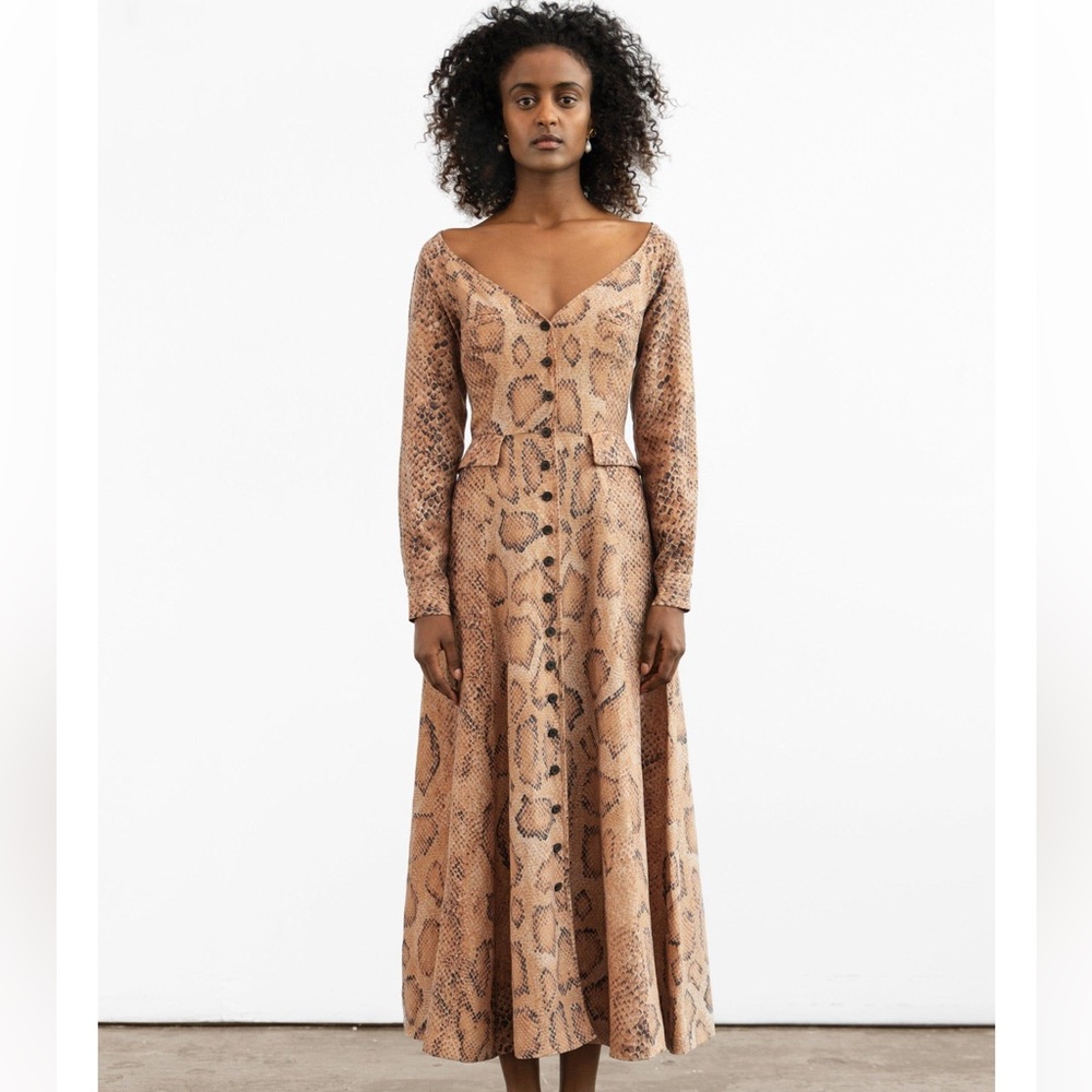 Mara Hoffman Silvana Snake Print Dress 1X